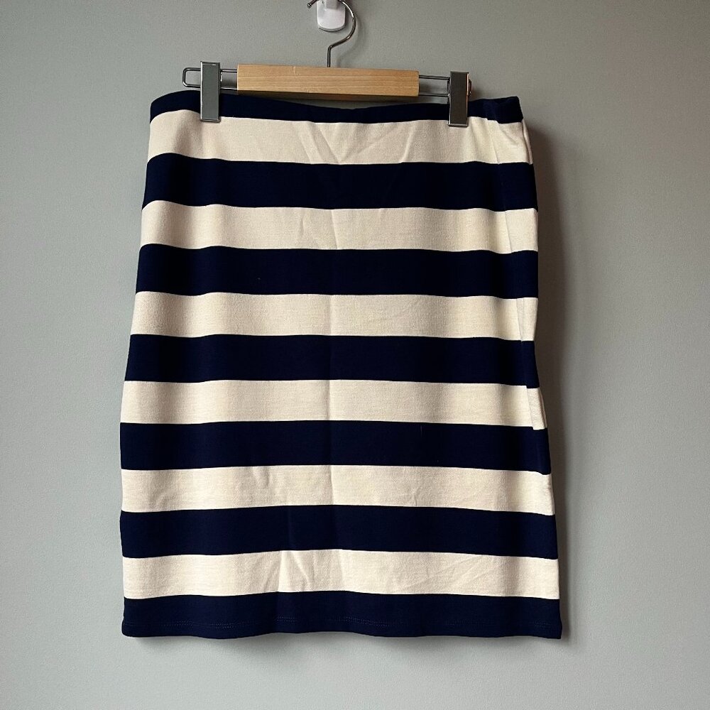 Joe Fresh pencil Skirt blue and cream stripes size Large